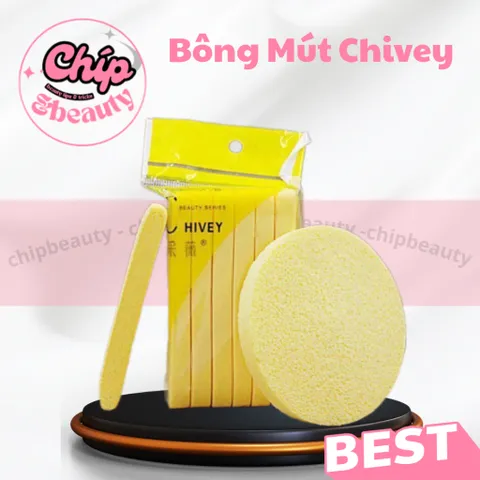 (1 gói nhỏ) Bông mút nở - bọt biển rửa mặt | Mút nở Chivey gói 12 miếng