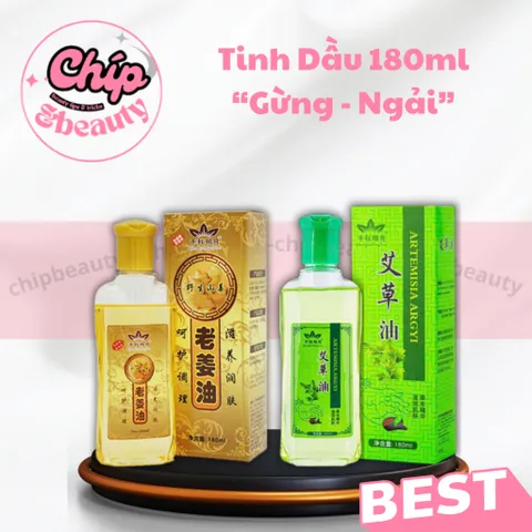 Tinh dầu gừng-Tinh dầu ngải chai 180ml. Tinh Dầu Massage Cơ Thể Làm Giảm Đau Mỏi