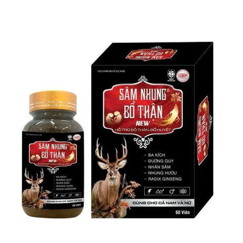 Sâm Nhung Bổ Thận new bổ thận td, st, tăng cường sức khoẻ nam giới, giảm đau lưng mỏi gối viên toi