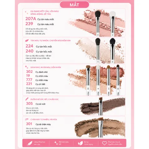 Bộ 18 Cọ Trang Điểm Chuyên Nghiệp Piccasso Collezioni Cán Trong Suốt + Quà Tặng