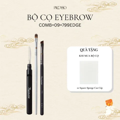 Bộ cọ định hình lông mày 03 cây Piccasso Eyebrow Brush Set (COMB + 09 + 799EDGE)
