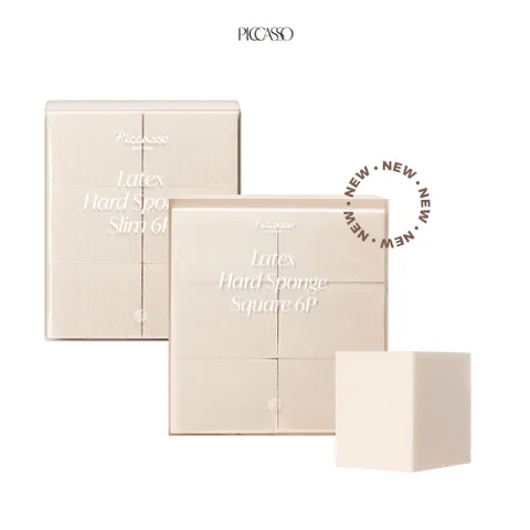 [NEW] Bông mút trang điểm Piccasso Latex Hard Sponge Square & Slim Duo (Bộ 6 miếng)