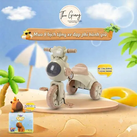 [MỚI] Combo 8 Tã quần Baby Love CapyCapy- Bỉm quần thiết kế chữ T, chống tràn,khô thoáng đủ size từ 6kg đến 35kg