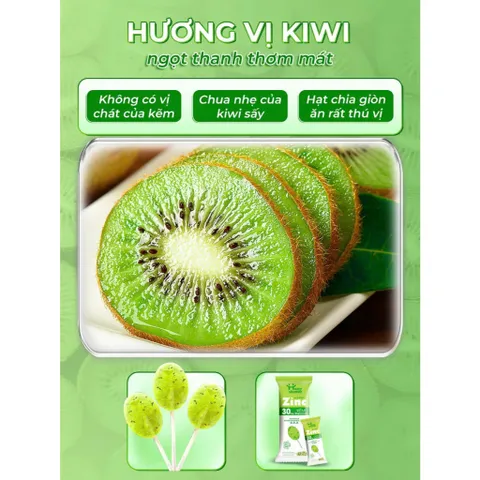 Kẹo mút bổ sung Kẽm hữu cơ hỗ trợ bé ăn ngon miệng, hấp thu dinh dưỡng, tăng đề kháng