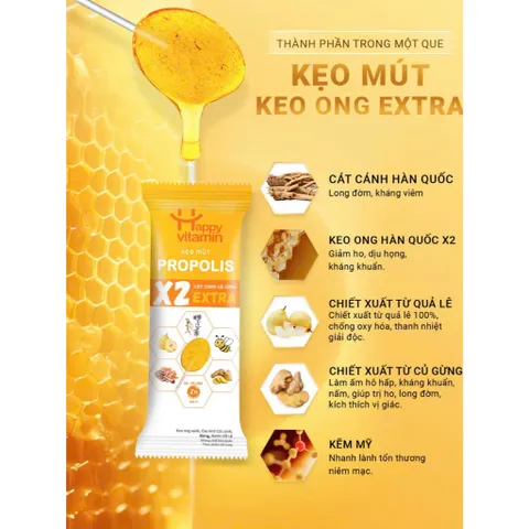 (Combo 5 Vị) Kẹo Mút Happy Vitamin chính hãng bổ sung Sắt, Canxi, Kẽm, Lysine, Vitamin, Keo Ong cho bé