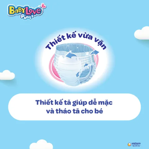 (Bobby Unicharm) Tã Bỉm Quần Baby Love mẫu mới Đủ Size M48/L48/XL48/XXL48/3XL33/4XL33/5XL33 cho bé..