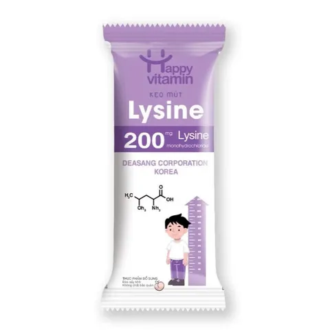 Kẹo mút bổ sung Lysine Hữu Cơ - Happy vitamin - Hỗ trợ giúp hấp thu Canxi tốt hơn