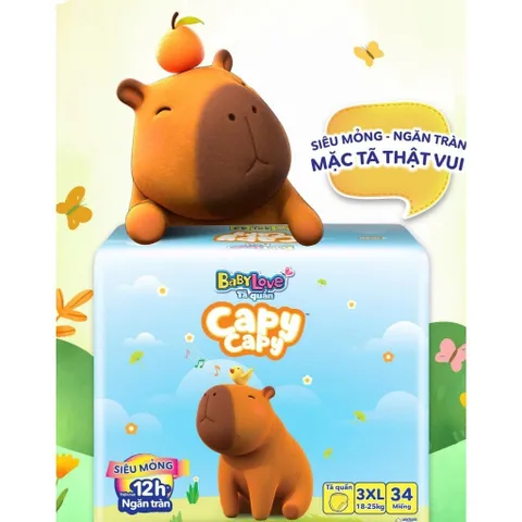 4 BỊCH Tã quần/Tã dán Babylove Capy cao câp, thoáng khí,thoát ẩm tốt giúp da bé sơ sinh khô thoáng