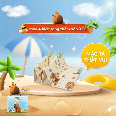 [MỚI] Combo 4 Tã quần Baby Love CapyCapy- Bỉm quần thiết kế chữ T, chống tràn,khô thoáng đủ size từ 6kg đến 35kg