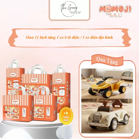 [Phiên Bản Mới] Combo 12 Tã quần/Dán Momoji Air Dry, thoáng khí, thoát ẩm tốt giúp da bé sơ sinh khô thoáng
