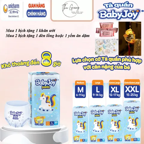 (Mua 4b tặng 1b)Tã Bỉm Quần Baby Joy mẫu mới Đủ Size M, L, XL, XXL mềm mịn,khô thoáng