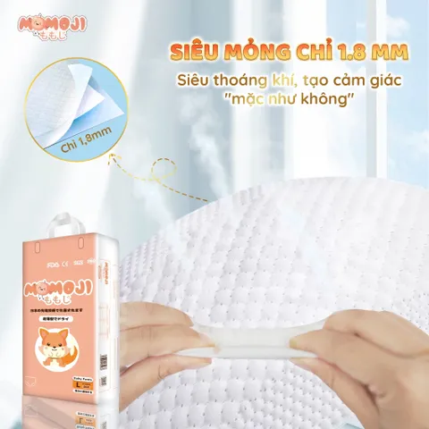 [XẢ MÃ] Tã quần/Dán Momoji Extra Plus , thoáng khí, thoát ẩm tốt giúp da bé sơ sinh khô thoáng dài lâu