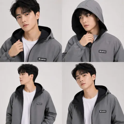 [Deal hot] Áo Khoác Gió Nam Nữ 2 Mặt Cao Cấp LIMITED - Áo Gió Dù Unisex Phối 2 Màu Chống Nước Mặc Được 2 Kiểu Form Rộng
