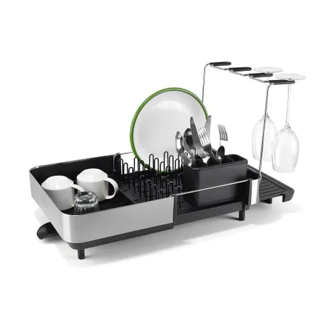 Khay úp bát đĩa kèm ly mở rộng Joseph Joseph 6500040 Extend Steel Plus Black