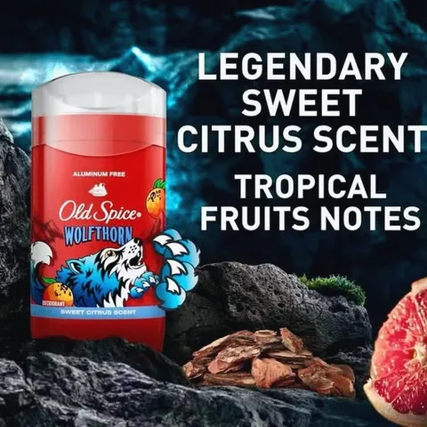 🐺 Lăn/Sáp khử mùi Old Spice Wolfthorn 85g chính hãng Mỹ - Lưu hương nam tính, khô thoáng