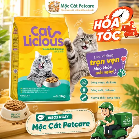 ? HẠT MÈO CAT LICIOUS VỊ CÁ BIỂN 1KG–DA LÔNG KHỎE MẠNH - TỐT CHO MẮT - XƯƠNG RĂNG CHẮC KHỎE - DINH DƯỠNG CÂN BẰNG