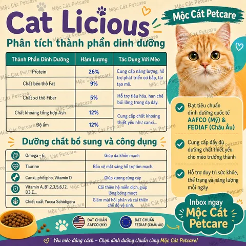 ? HẠT MÈO CAT LICIOUS VỊ CÁ BIỂN 1KG–DA LÔNG KHỎE MẠNH - TỐT CHO MẮT - XƯƠNG RĂNG CHẮC KHỎE - DINH DƯỠNG CÂN BẰNG