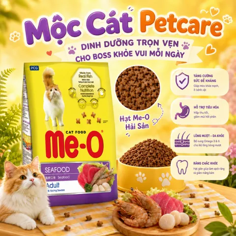 <COMBO 5 TÚI TIẾT KIỆM >Thức Ăn Hạt Me-O Adult 350g- Dưỡng Lông Da-Bổ Sung Dinh Dưỡng-Xuất Xứ Thái Lan