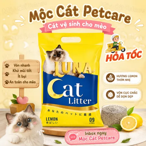 <COMBO 6 TÚI 9L>Cát Vệ Sinh Mèo LUNA 54L 🌿 Vón Nhanh – Khử Mùi Mạnh – Ít Bụi – Tiết Kiệm- An Toàn