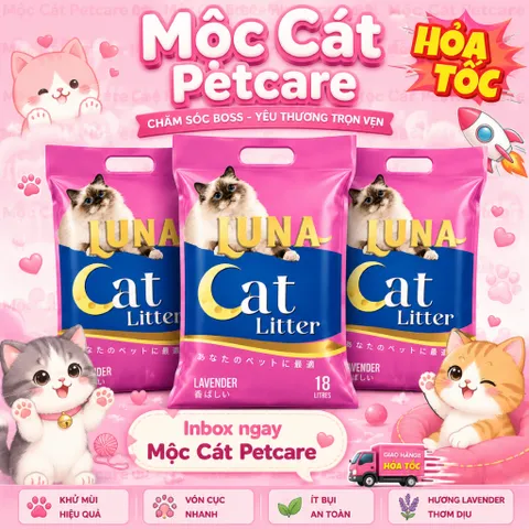 <COMBO 3 TÚI 18L>Cát Vệ Sinh Mèo LUNA 54L 🌿Cao Cấp- Vón Nhanh – Khử Mùi Mạnh – Ít Bụi – Tiết Kiệm- An Toàn