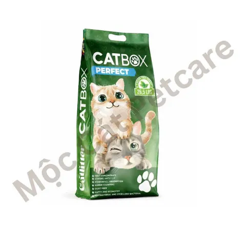 CÁT MÈO CATBOX PERFECT 26L – BENTONITE TRẮNG CAO CẤP - KHỬ MÙI MẠNH - ÍT BỤI - VÓN TỐT