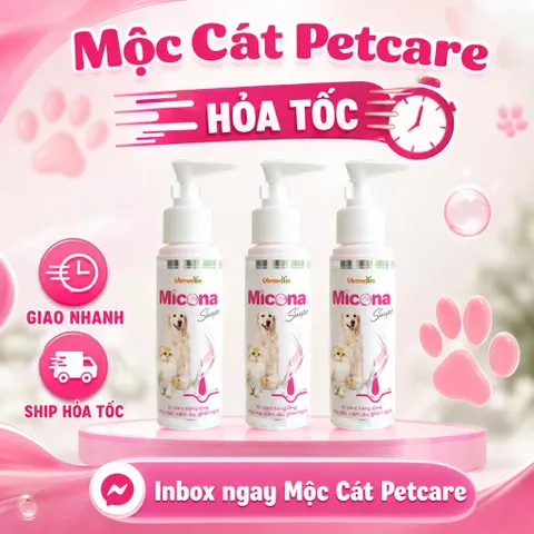 MICONA SHAMPOO 120ML – SỮA TẮM HỖ TRỢ PHÒNG&ĐIỀU TRỊ BỆNH DA,GIẢM RỤNG LÔNG,KHỬ MÙI,DƯỠNG LÔNG MƯỢT CHO CHÓ & MÈO