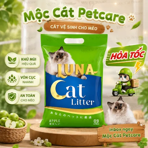 Cát Vệ Sinh Mèo LUNA 9L/18L 🌿 Vón Nhanh – Khử Mùi Mạnh – Ít Bụi – Tiết Kiệm- An Toàn