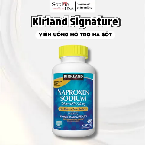 (USA) VIÊN UỐNG HỖ TRỢ GIẢM ĐAU VÀ HẠ SỐT KIRKLAND SIGNATURE NAPROXEN SODIUM 220MG (HỘP 400 VIÊN)