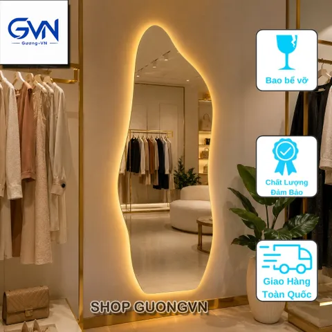 Gương hạt đậu không viền, gương soi toàn thân decor phòng ngủ shop quần áo 70x168cm