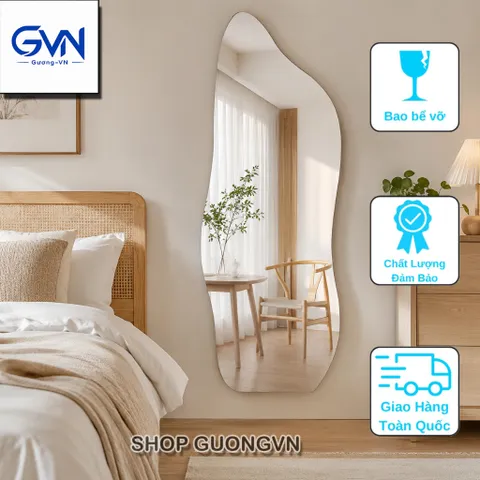 Gương hạt đậu không viền, gương soi toàn thân decor phòng ngủ shop quần áo 70x168cm
