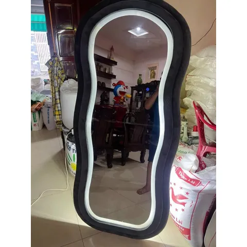 Gương soi toàn thân dáng mây mềm bọc nỉ cao cấp, nỉ Hàn nhập khẩu, kích thước 70x170cm