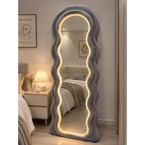 Gương Sóng Bọc Nỉ Soi Toàn Thân, Nỉ Lông Nhung Nhập Khẩu Cao Cấp Chân Vuông kt 75x170cm