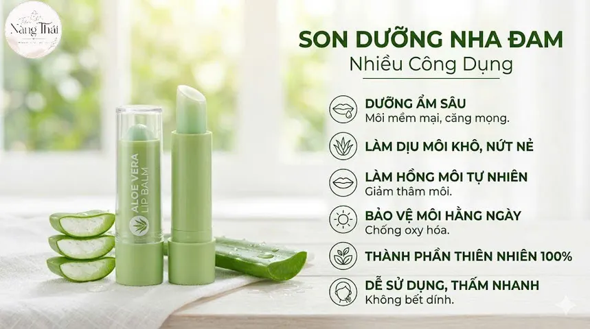 Son dưỡng môi nha đam Hasaya Girl 99% Aloe Vera Thái Lan