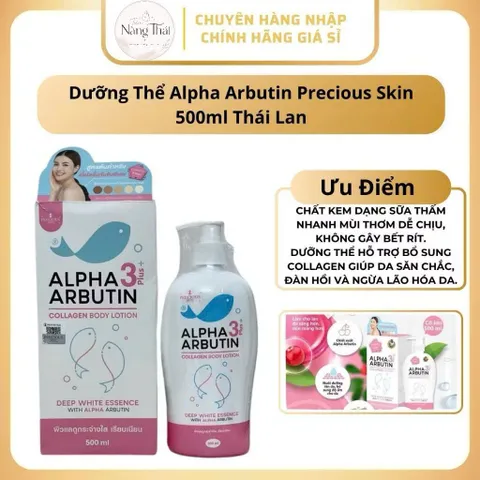 Sữa dưỡng thể trắng da Alpha Arbutin Collagen Precious Lotion 3+ Plus