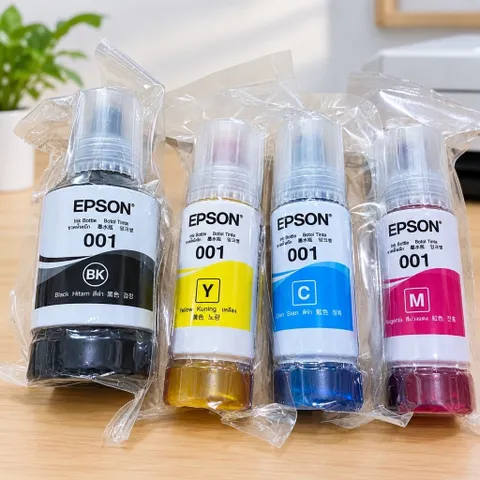 Bộ 4 màu Mực Epson 001 dùng cho Epson L4150/ L4160/ L4260/ L4266/ L6160/ L6170/ L6190/ L6260/ L6270/ L6290.
