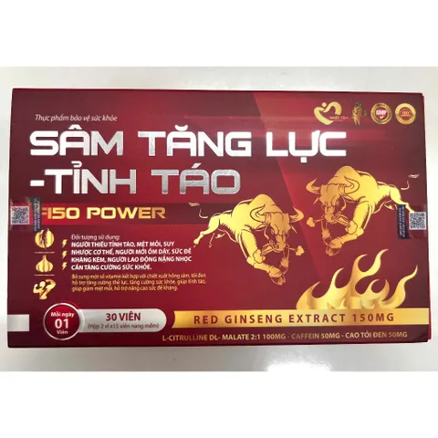 (có video) Viên uống Sâm Tăng Lực, Tỉnh Táo, giảm mệt mỏi, Ngày dùng 1 viên, Hộp 30 viên