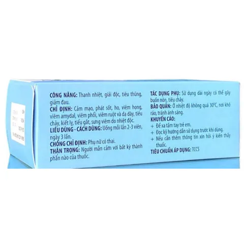 Xuyên tâm liên fito Giải độc, Giảm đau, Thanh nhiệt, Tiêu thũng, dùng cho người, Người viêm họng, phổi,tiểu gắt Giải độc