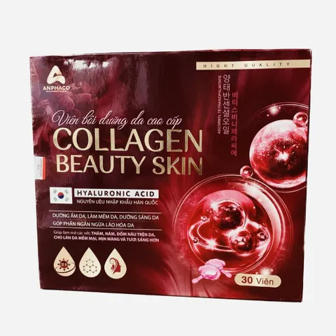 Viên bôi dưỡng da cao cấp COLLAGEN BEAUTY SKIN mờ thâm, ngừa lão hoá - Hộp 6 vỉ x 5 viên