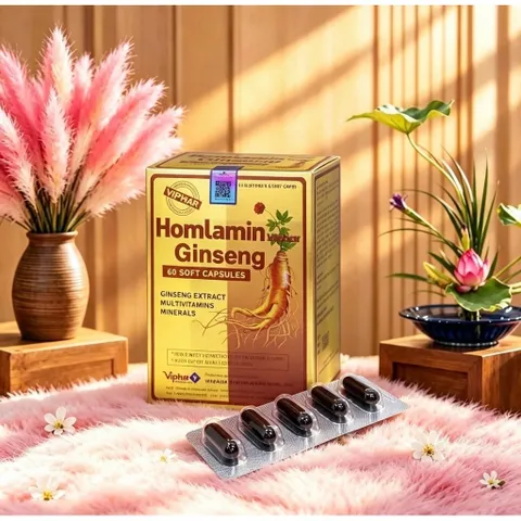 Viên bổ tổng hợp Homlamin Ginseng, hộp 60 viên, tăng cường sức đề kháng, vinaphar 1