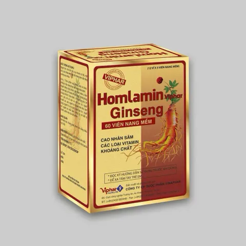 Viên bổ tổng hợp Homlamin Ginseng, hộp 60 viên, tăng cường sức đề kháng, vinaphar 1