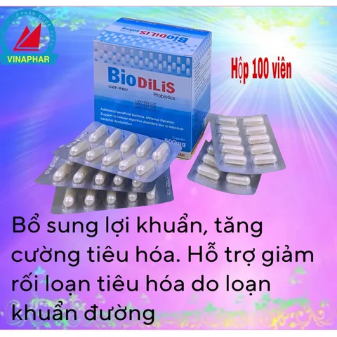 Men tiêu hóa viên Biodilis vinaphar 2 - hộp 100 viên