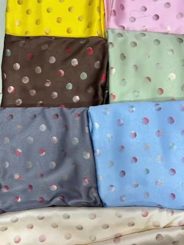 Áo dài họ Huỳnh [Lụa Dubai Chấm Bi]- TONE PASTEL - vải may áo dài khổ 1.5m