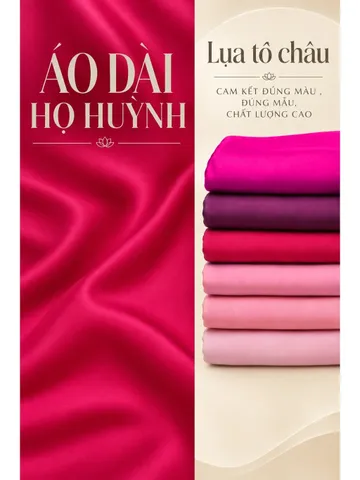 Áo dài họ Huỳnh [Lụa Tô Châu] -TONE HỒNG- Vải may áo dài khổ 1,5m