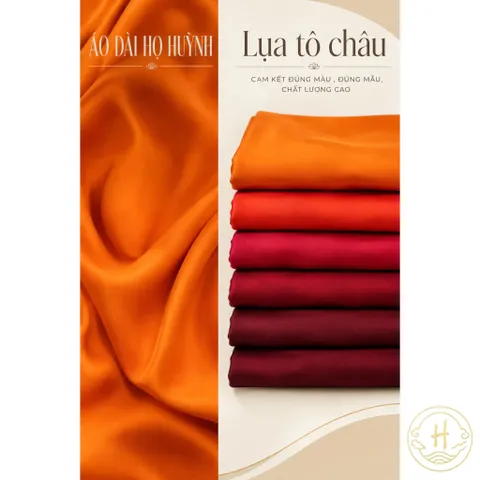 Áo dài họ Huỳnh [Lụa Tô Châu] -TONE ĐỎ- Vải may áo dài khổ 1,5m