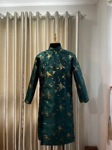 [Áo dài họ Huỳnh] Áo dài gấm Vân Nhũ - áo dài nam may sẵn