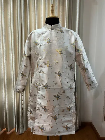 [Áo dài họ Huỳnh] Áo dài gấm Vân Nhũ - áo dài nam may sẵn