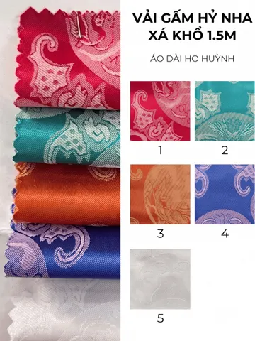 [Áo dài họ Huỳnh] Vải Gấm Hỷ Nha Xá 2 da khổ 1.5m -[vải may áo dài]
