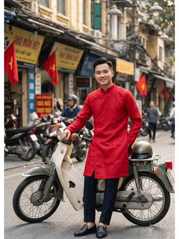 [Áo dài họ Huỳnh] Áo Dài Nam Trơn [ Chất Liệu Taffta Vân Gỗ] - Áo dài nam may sẵn