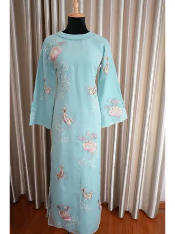 [Áo dài họ Huỳnh] Áo Dài nữ thêu cá chép_ áo dài nữ may sẵn 2 lớp - chất liệu lưới thêu