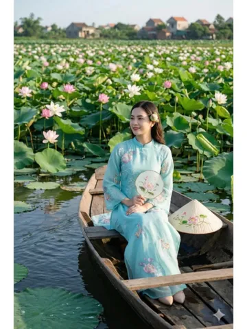 [Áo dài họ Huỳnh] Áo Dài nữ thêu cá chép_ áo dài nữ may sẵn 2 lớp - chất liệu lưới thêu